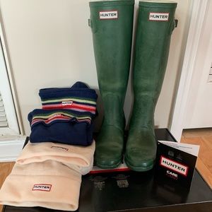 HUNTER Original Tall Matte Boots +2 Fleece Inserts